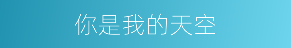 你是我的天空的同义词
