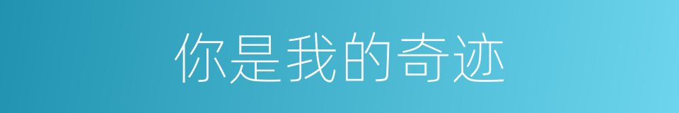 你是我的奇迹的同义词