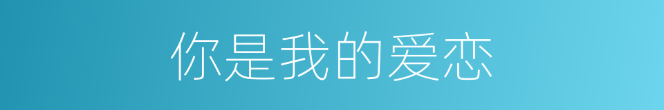 你是我的爱恋的同义词