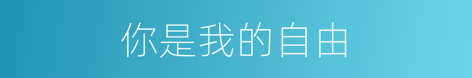 你是我的自由的同义词