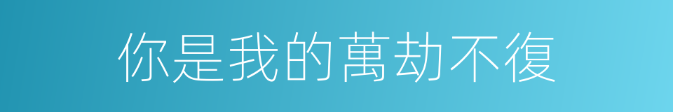 你是我的萬劫不復的同義詞