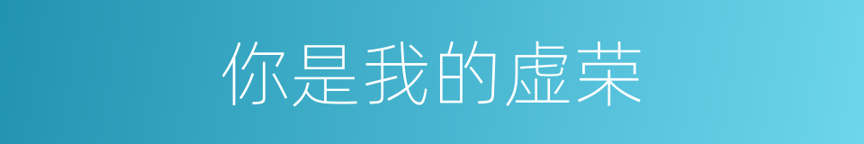 你是我的虚荣的同义词