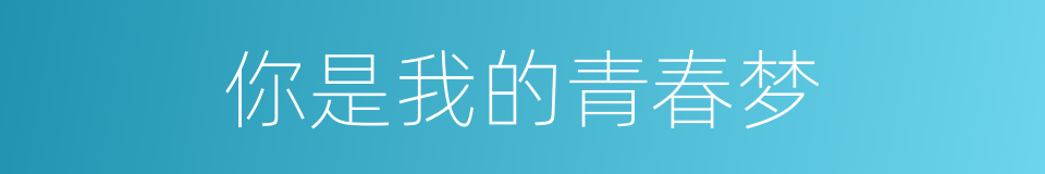 你是我的青春梦的同义词