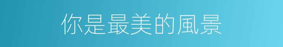 你是最美的風景的同義詞