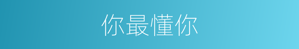 你最懂你的同义词