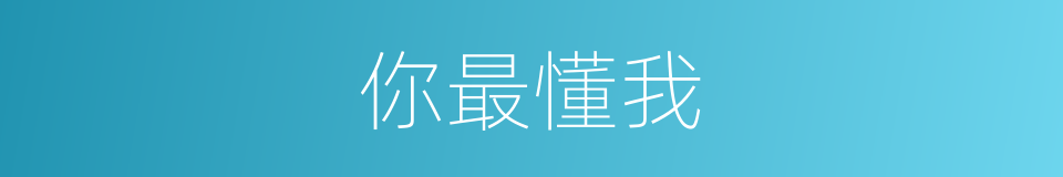 你最懂我的同义词