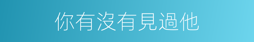 你有沒有見過他的同義詞