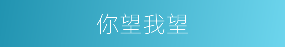 你望我望的同义词