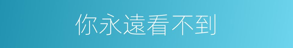 你永遠看不到的同義詞