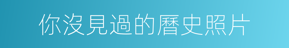 你沒見過的曆史照片的同義詞