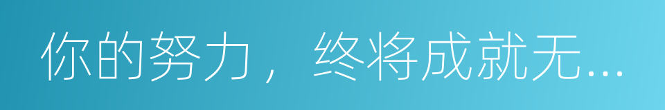 你的努力，终将成就无可替代的自己的同义词