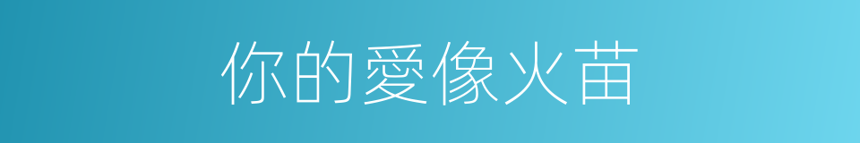 你的愛像火苗的同義詞
