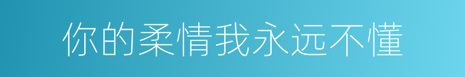 你的柔情我永远不懂的同义词