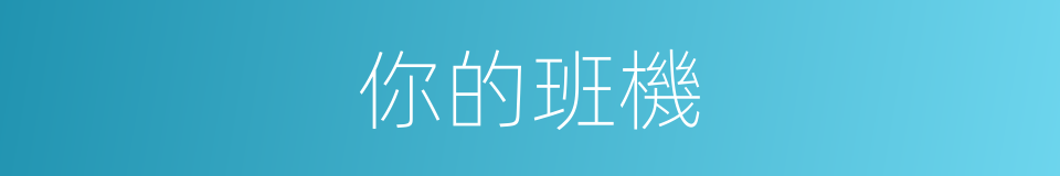 你的班機的同義詞