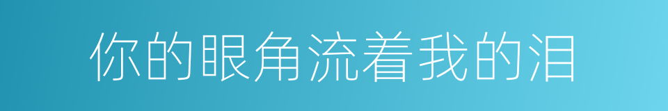你的眼角流着我的泪的同义词