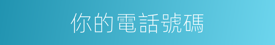 你的電話號碼的同義詞