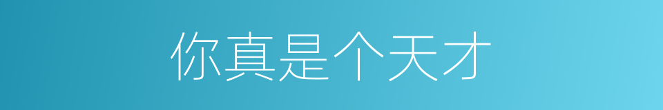 你真是个天才的同义词