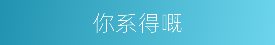 你系得嘅的同义词