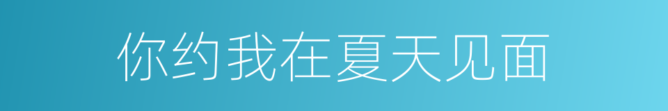 你约我在夏天见面的同义词