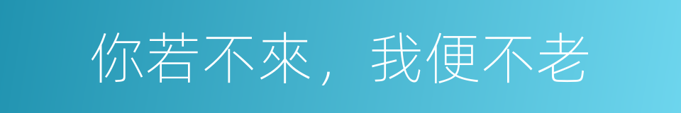 你若不來，我便不老的同義詞