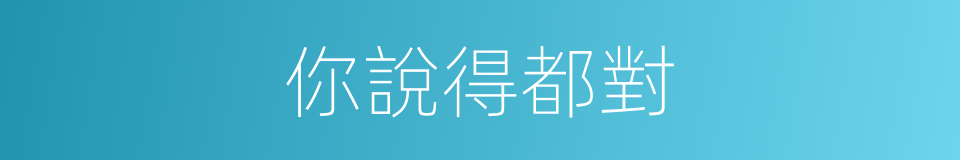 你說得都對的同義詞