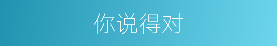 你说得对的同义词