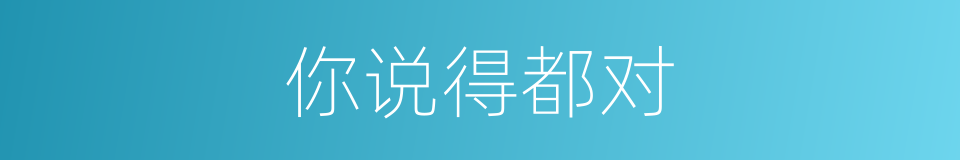 你说得都对的同义词