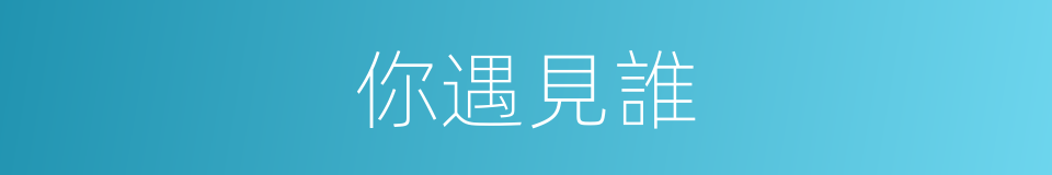 你遇見誰的同義詞