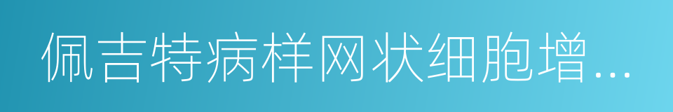 佩吉特病样网状细胞增生症的同义词