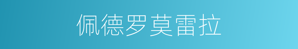 佩德罗莫雷拉的同义词