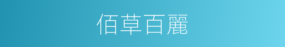 佰草百麗的同義詞