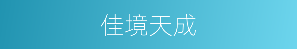佳境天成的同义词