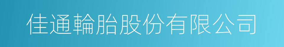 佳通輪胎股份有限公司的同義詞