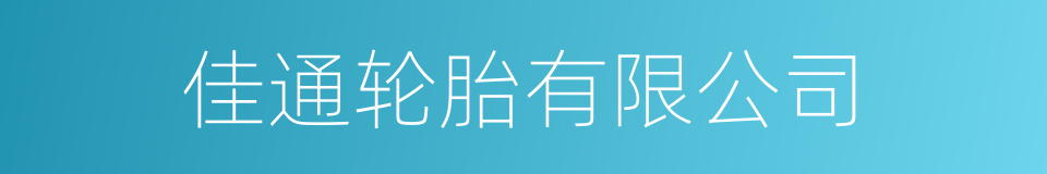 佳通轮胎有限公司的同义词
