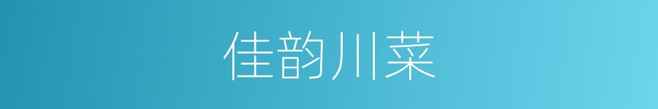 佳韵川菜的同义词