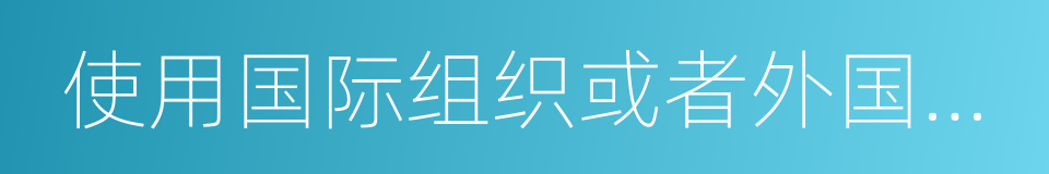 使用国际组织或者外国政府贷款的同义词