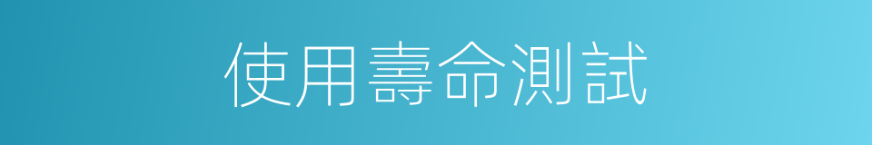 使用壽命測試的同義詞