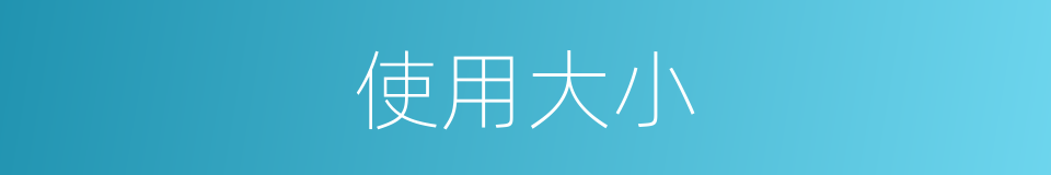 使用大小的同义词