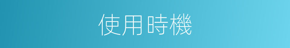 使用時機的同義詞