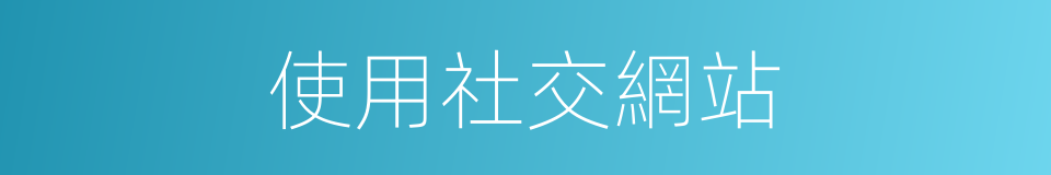 使用社交網站的同義詞