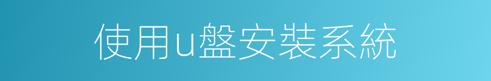 使用u盤安裝系統的同義詞