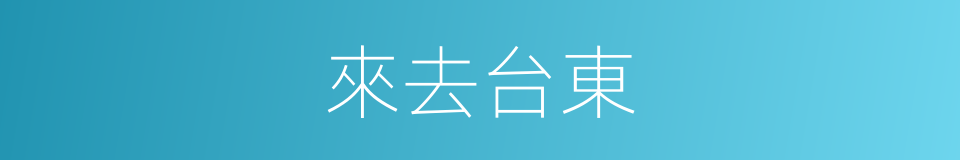 來去台東的同義詞