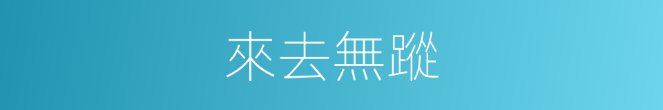 來去無蹤的意思