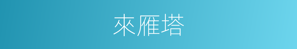 來雁塔的同義詞