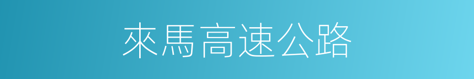 來馬高速公路的同義詞