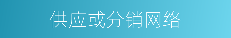 供应或分销网络的同义词