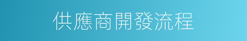 供應商開發流程的同義詞