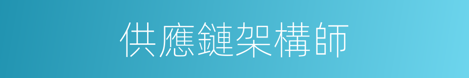供應鏈架構師的同義詞