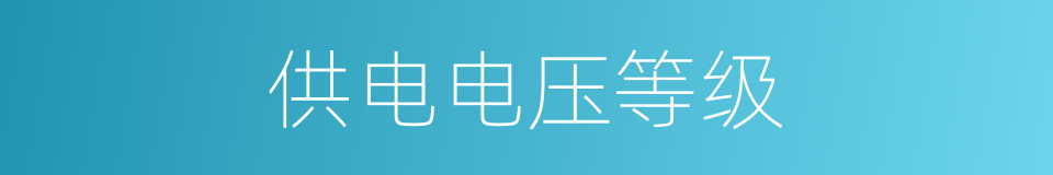 供电电压等级的同义词