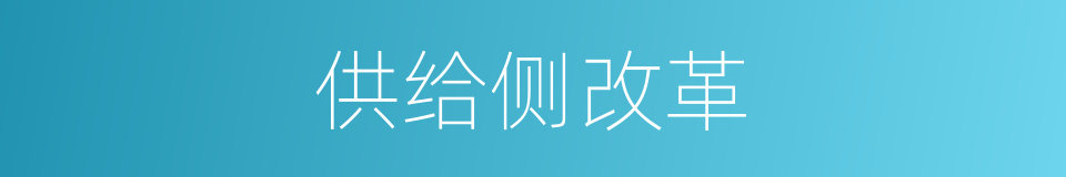 供给侧改革的同义词